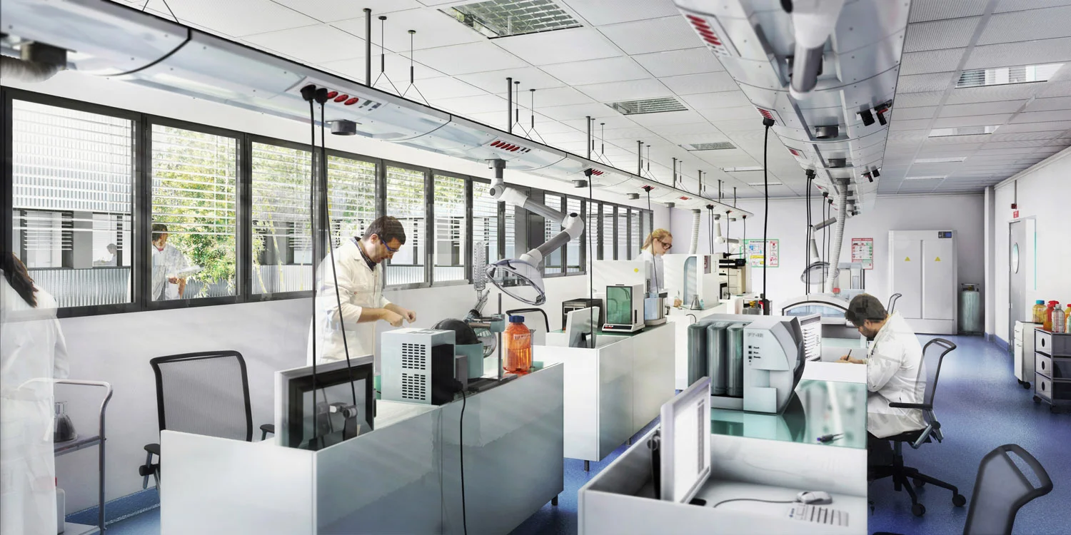 PERSPECTIVE INTÉRIEURE DU LABORATOIRE ANALYTIQUE