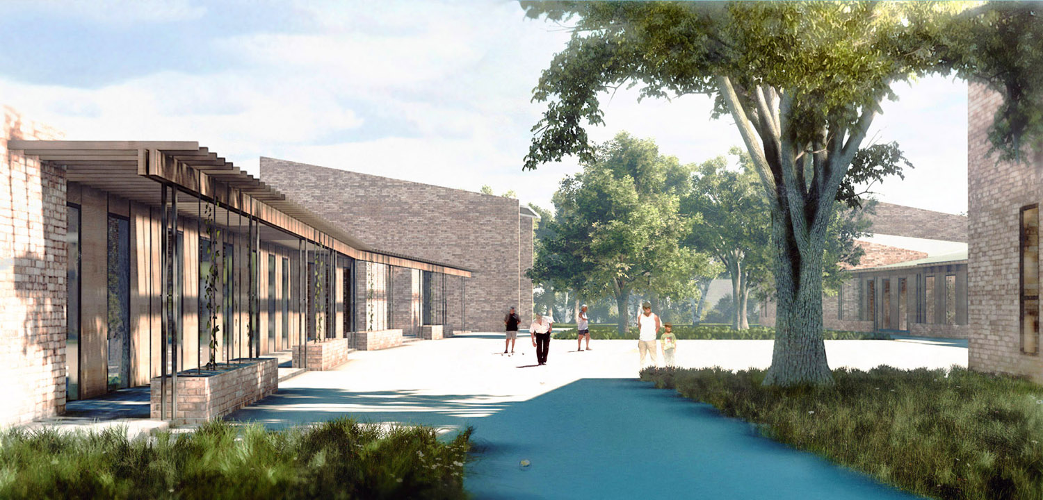 PERSPECTIVE DU BÉGUINAGE DEPUIS LA PLACE VERTE