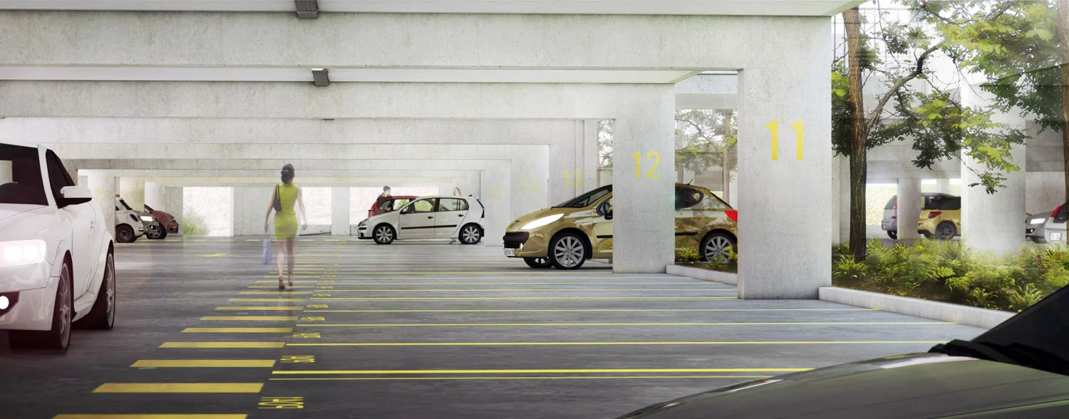 VUE DU NIVEAU BAS DU&nbsp;PARC DE STATIONNEMENT&nbsp;&nbsp;