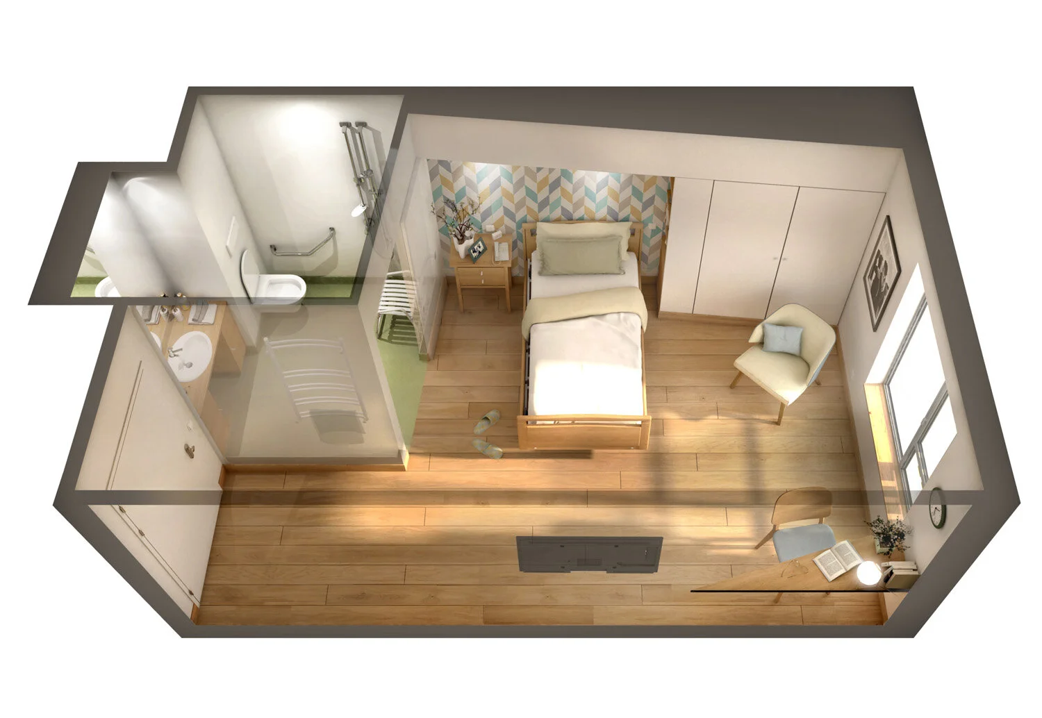 VUE DESCRIPTIVE D’UNE CHAMBRE-TYPE