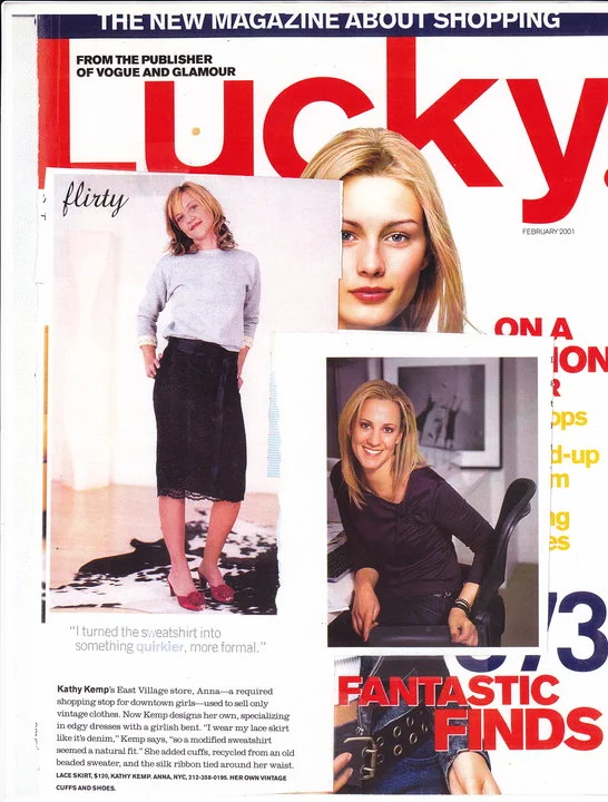 Kathy Kemp and Editor in Chief Kim France in Lucky Magazine in ANNA.