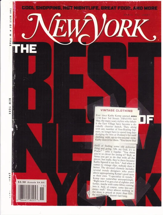 ANNA in Best of NY in NY Magazine.