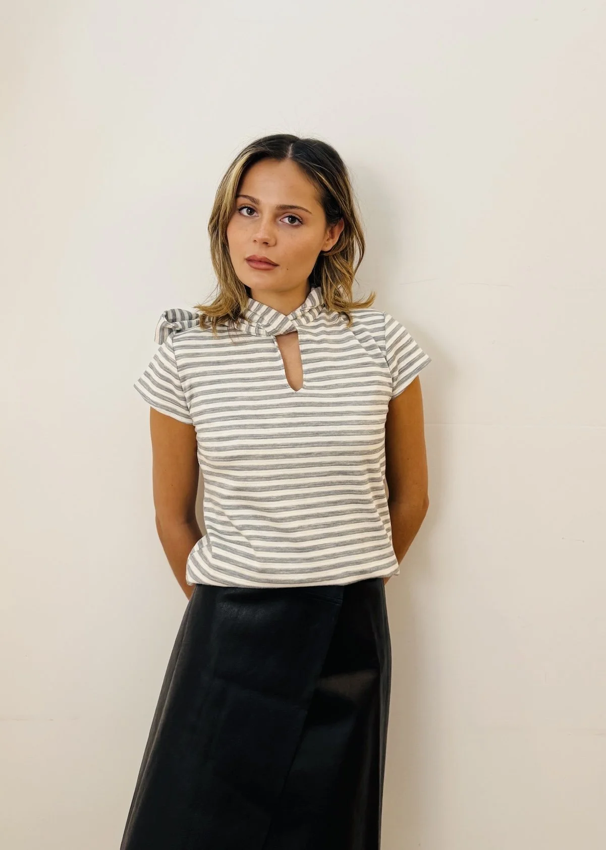 Tie Top in Dove Grey