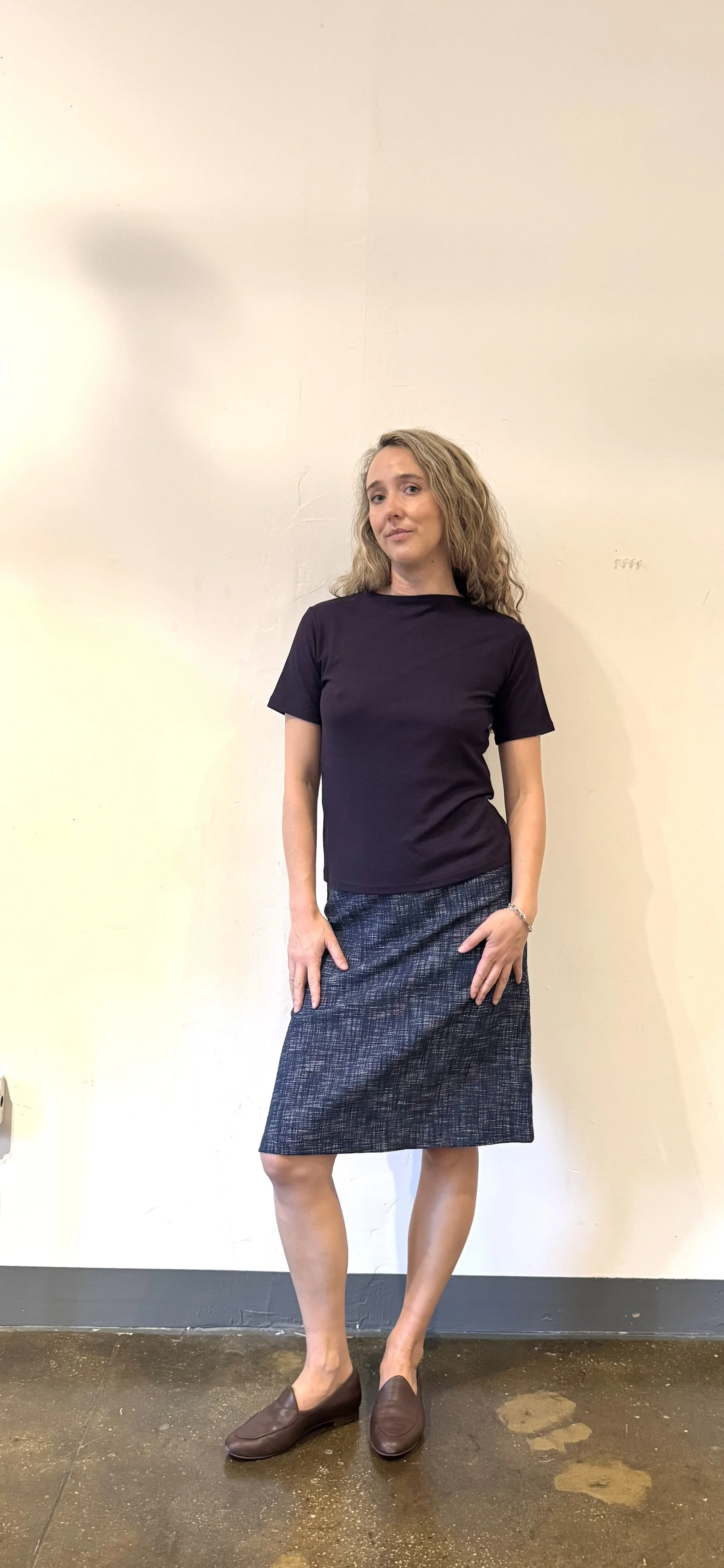 Aline Skirt in Blue Boucle