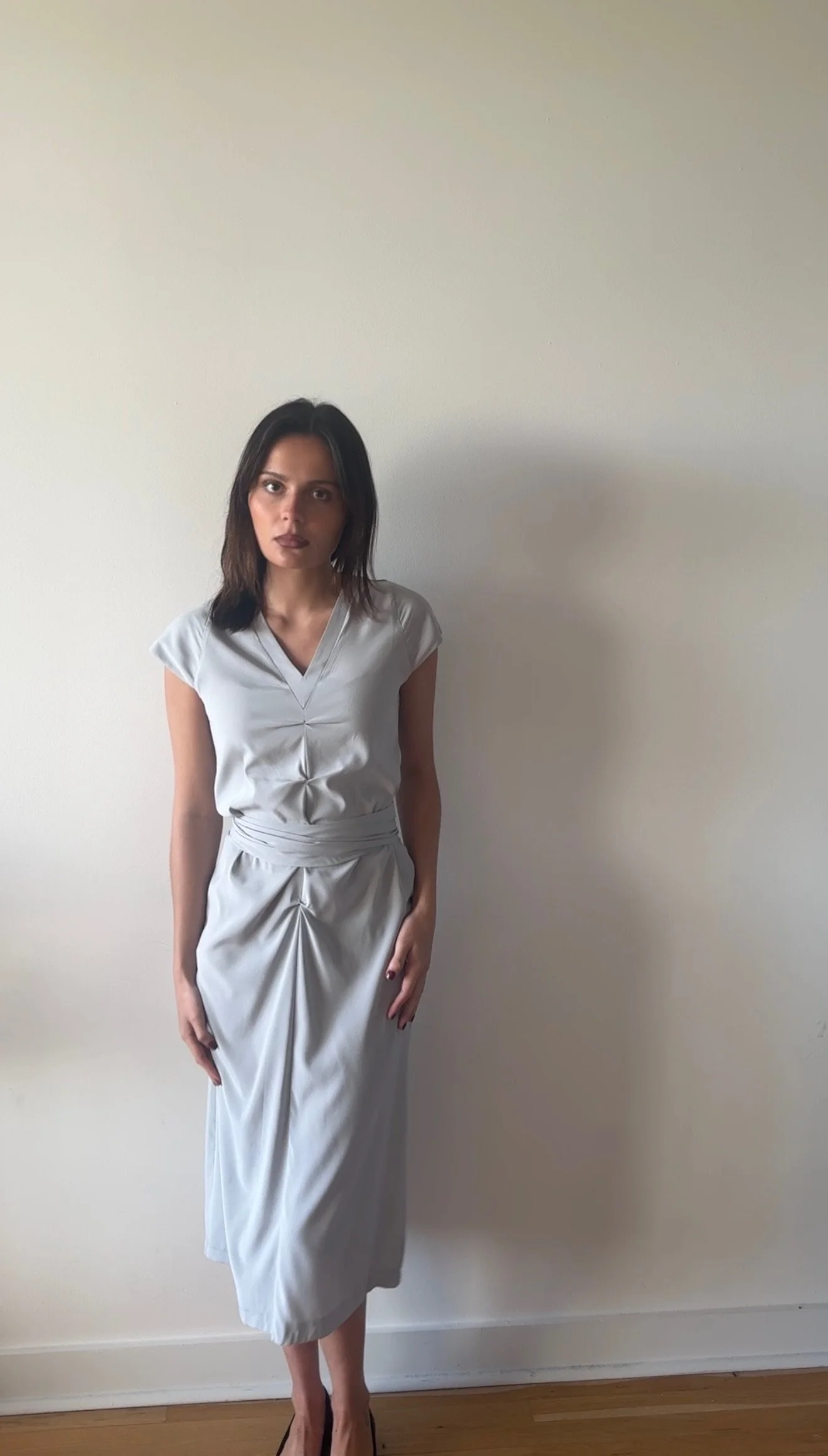 Animal Spirit Dress in Periwinkle Grey