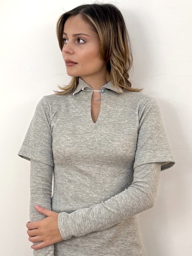 Figaro Top in Dove Grey