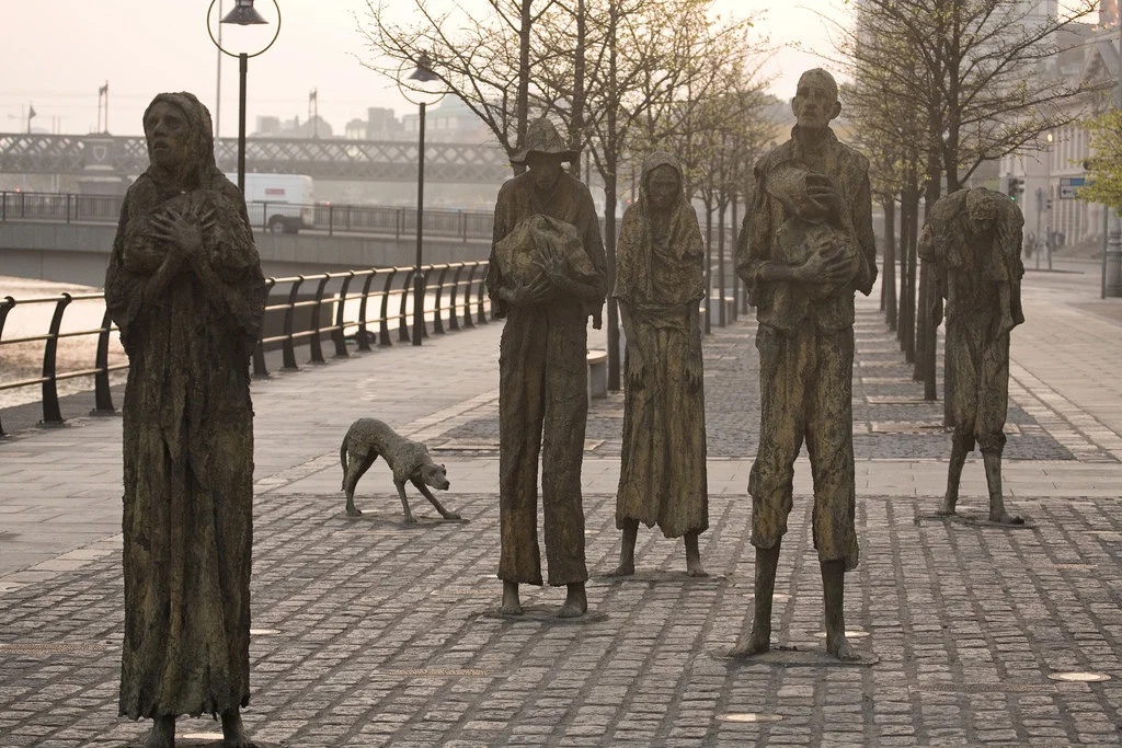 A memorial to the Irish Potato Famine, caused by Phytophthora infestens (By William Murphy CC 2.0 BY SA ) 
