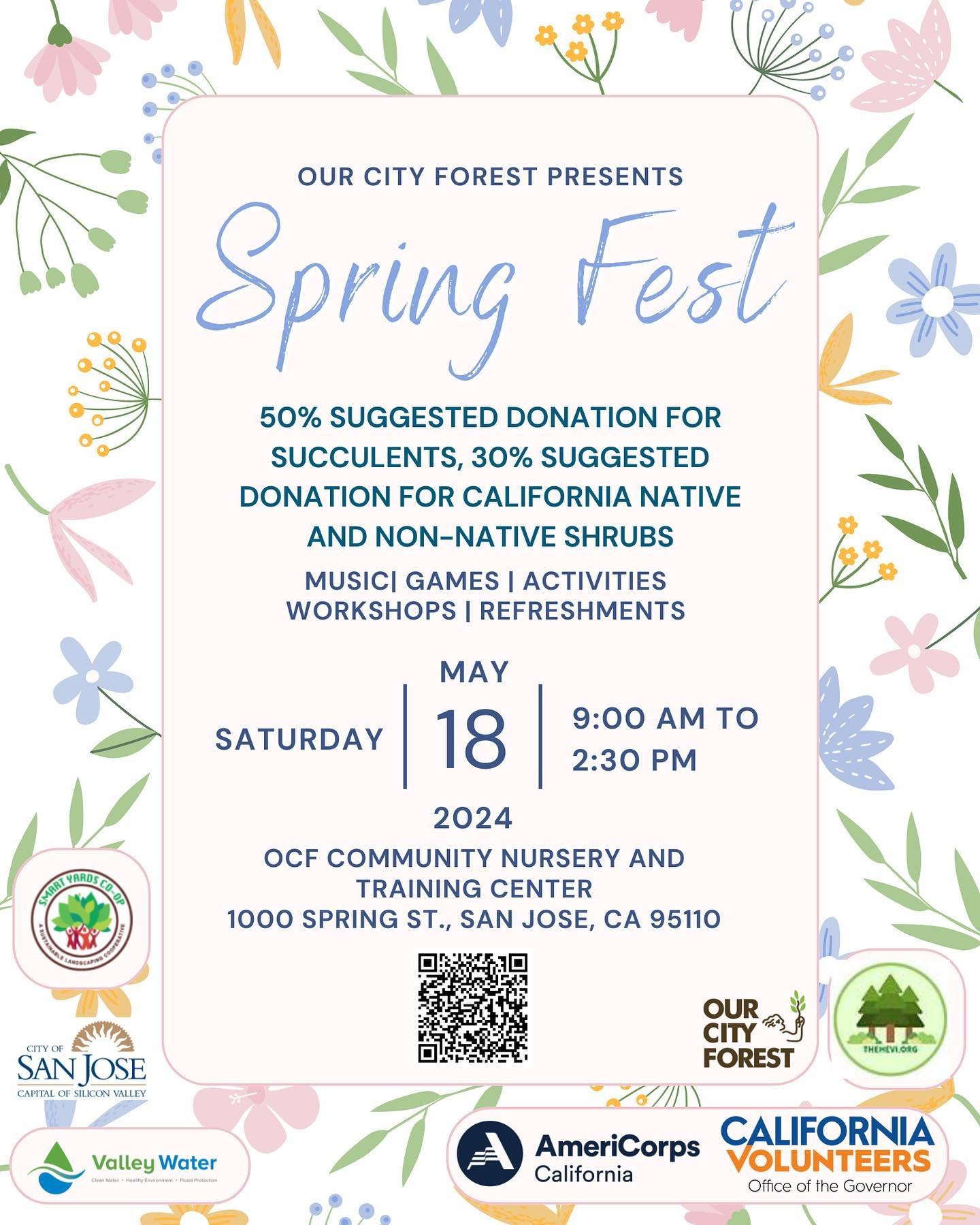 🌸Free event full of music, activities, workshops, and a major plant sale. 
💐Spring Fest is on Saturday, May 18, from 9am - 2:30pm! Save the date and sign up via our Eventbrite link below and in our bio.

https://www.eventbrite.com/e/spring-fest-at-
