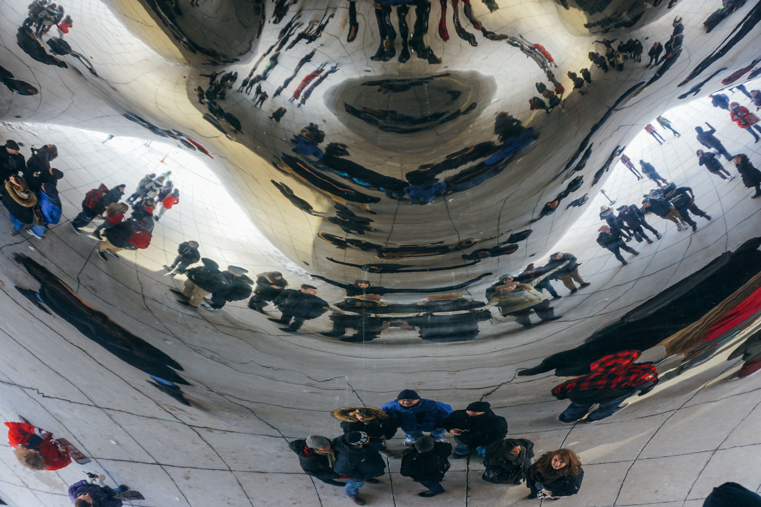 Cloud Gate, Chicago (the bean) in Millennium Park. United States of America.
