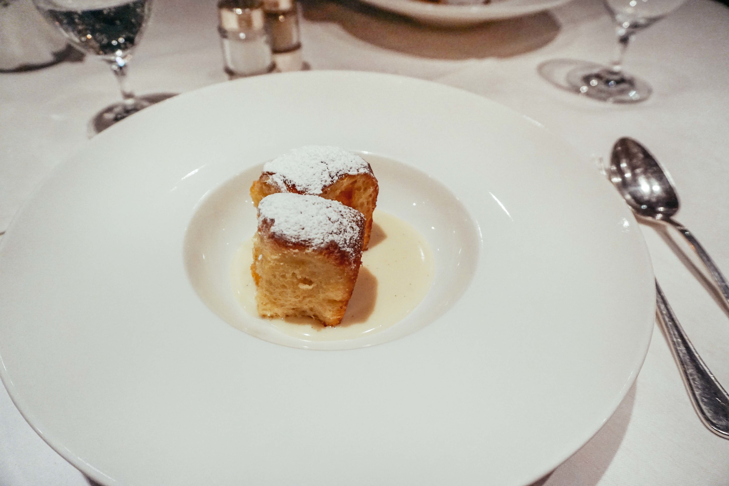 Christmas Dessert. Vanilla sponge cake in vanilla sauce.