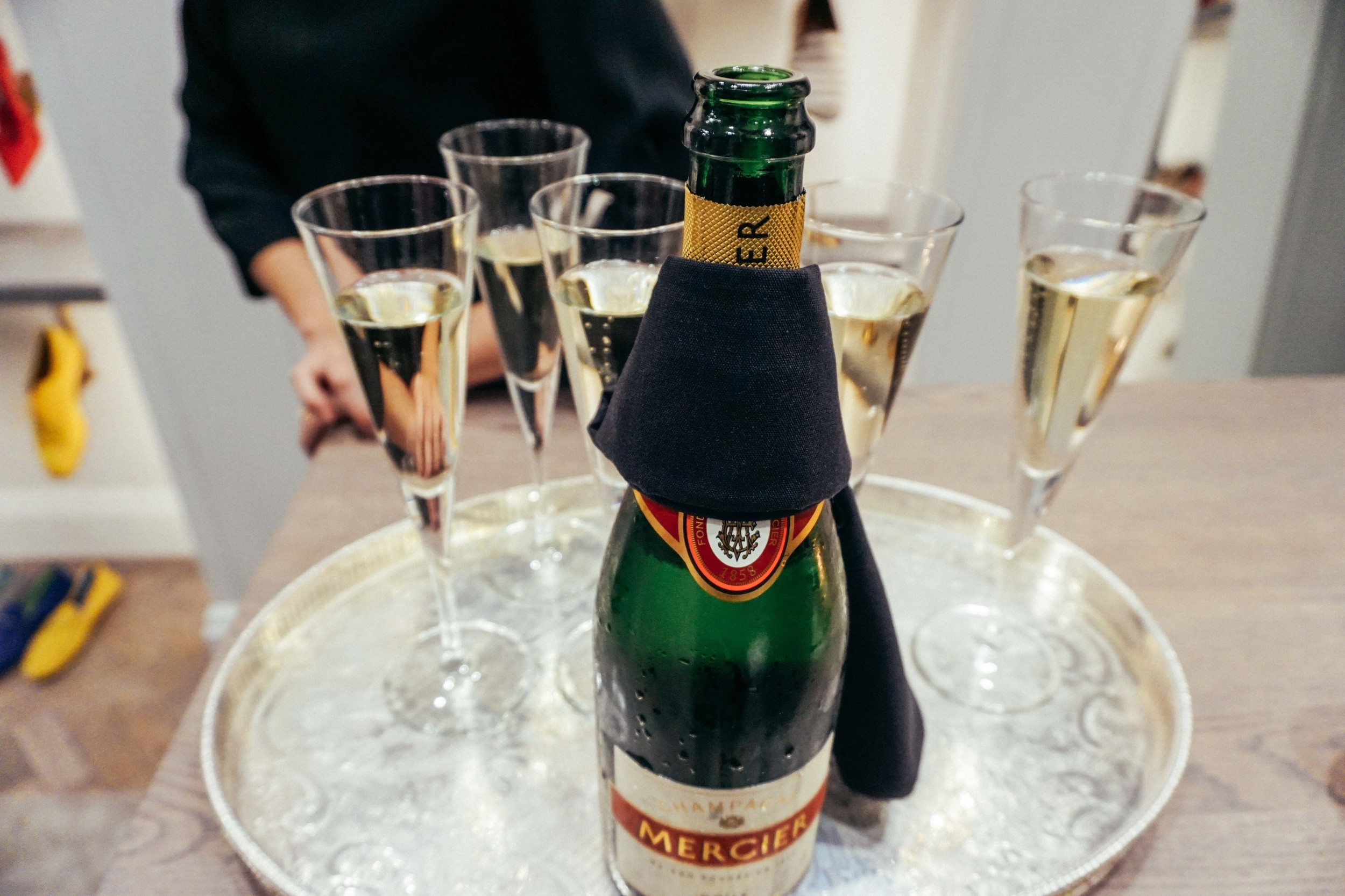 Champagne cocktails with Manolo Blahnik.