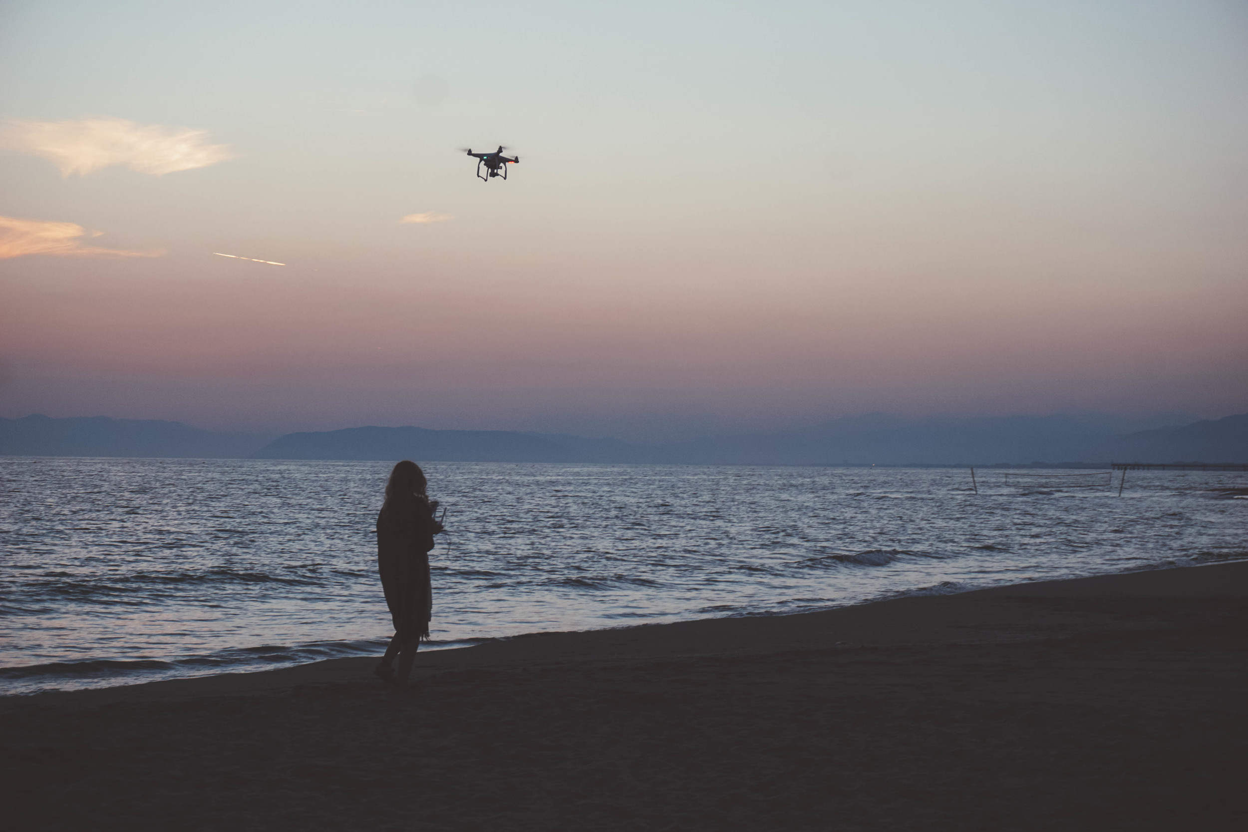 Drone photography in Lido di Camaoire. Beach & ocean shots during the sunset.