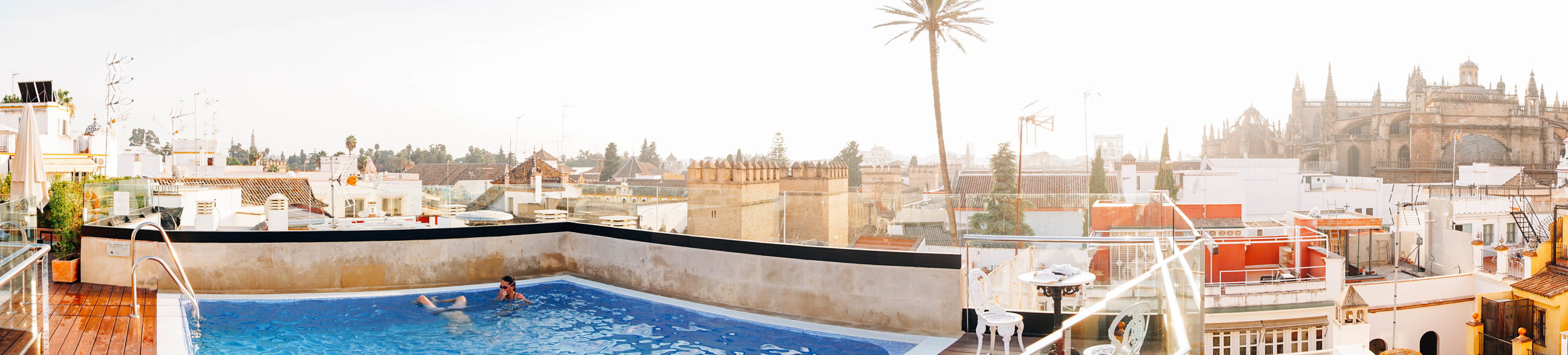 Hotel Casa 1800. Panoramic Rooftops in Seville Spain.
