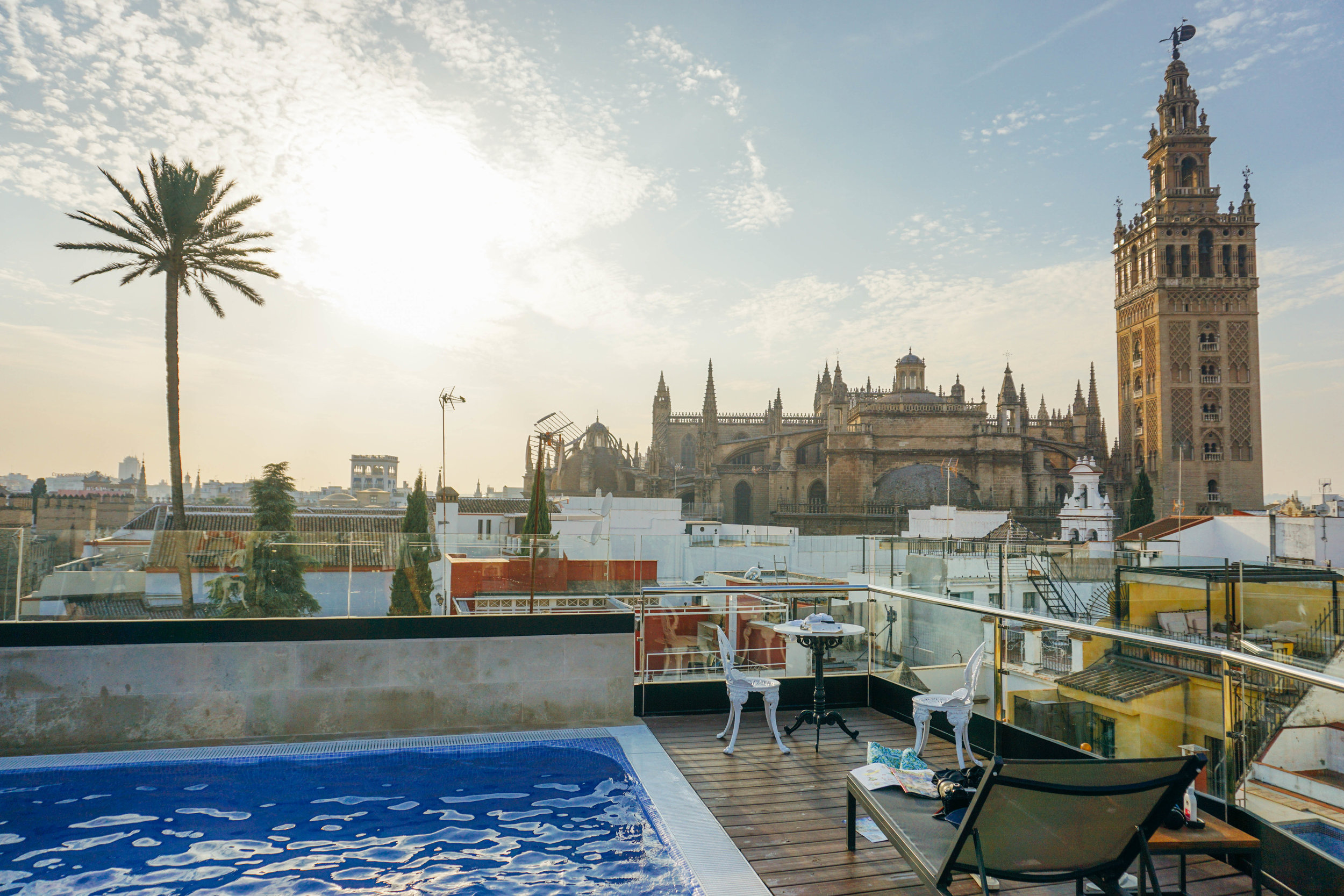 Hotel Casa 1800. Rooftops in Seville Spain.