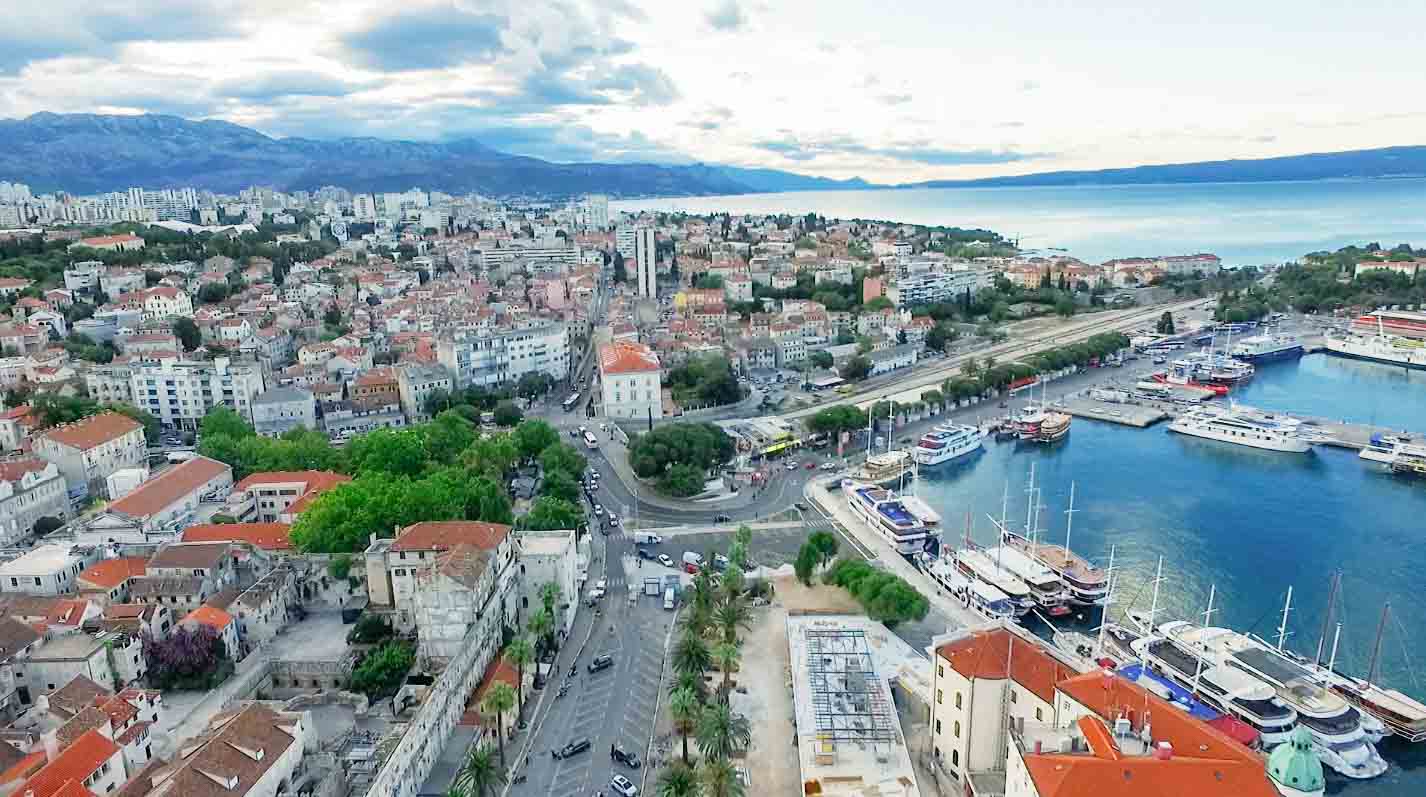 Drone photography in Split, Croatia.