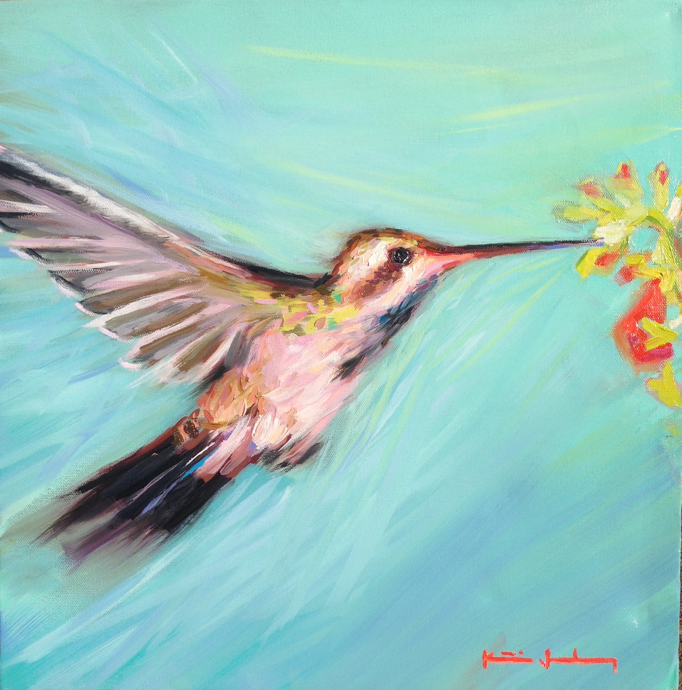 Humming Bird Flying In