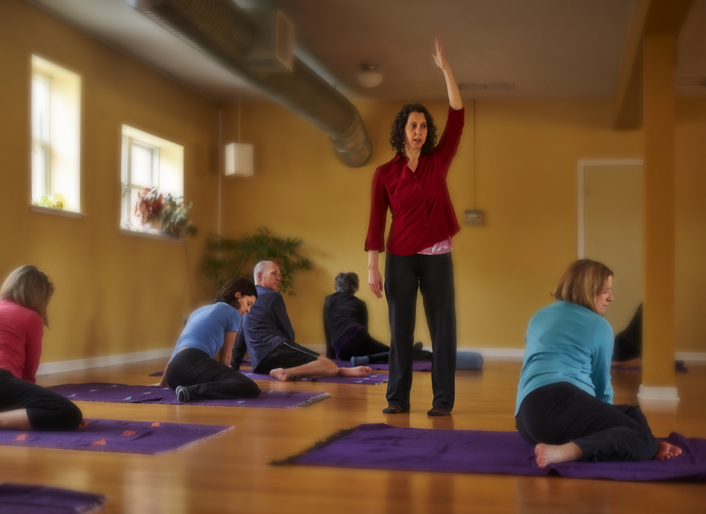 Sheri leads a Feldenkrais class at Lotus Yoga studio in Columbia City. photo: Benjamin Benschneider
