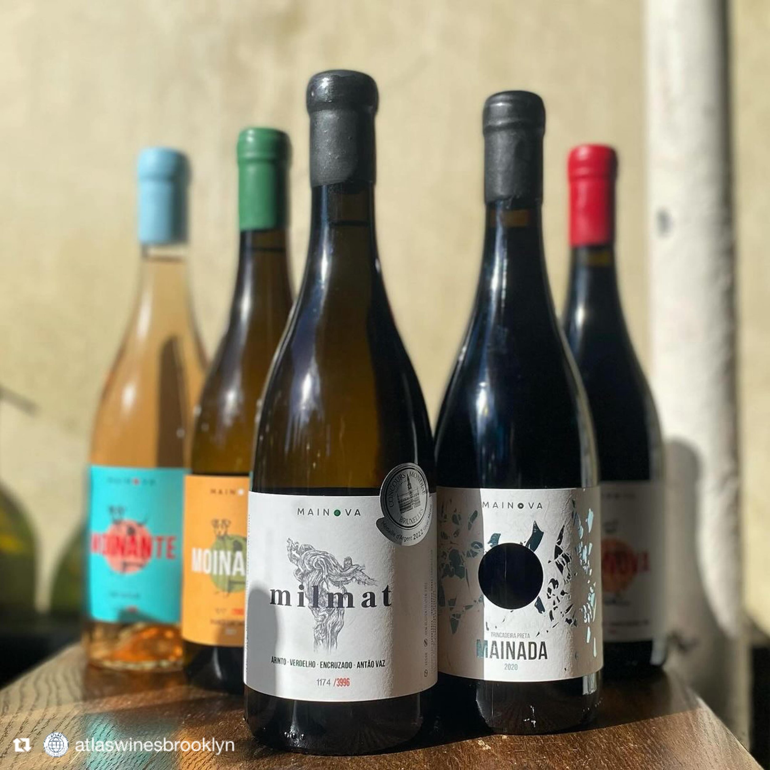 Your Friday eve could look like this ❤️ Repost from @atlaswinesbrooklyn
&bull;
Mainova has landed! Join us Friday to taste all FIVE of these beauties from the Alto Alentejo region of Portugal, plus their olive oil, and chat with producer B&aacute;rba