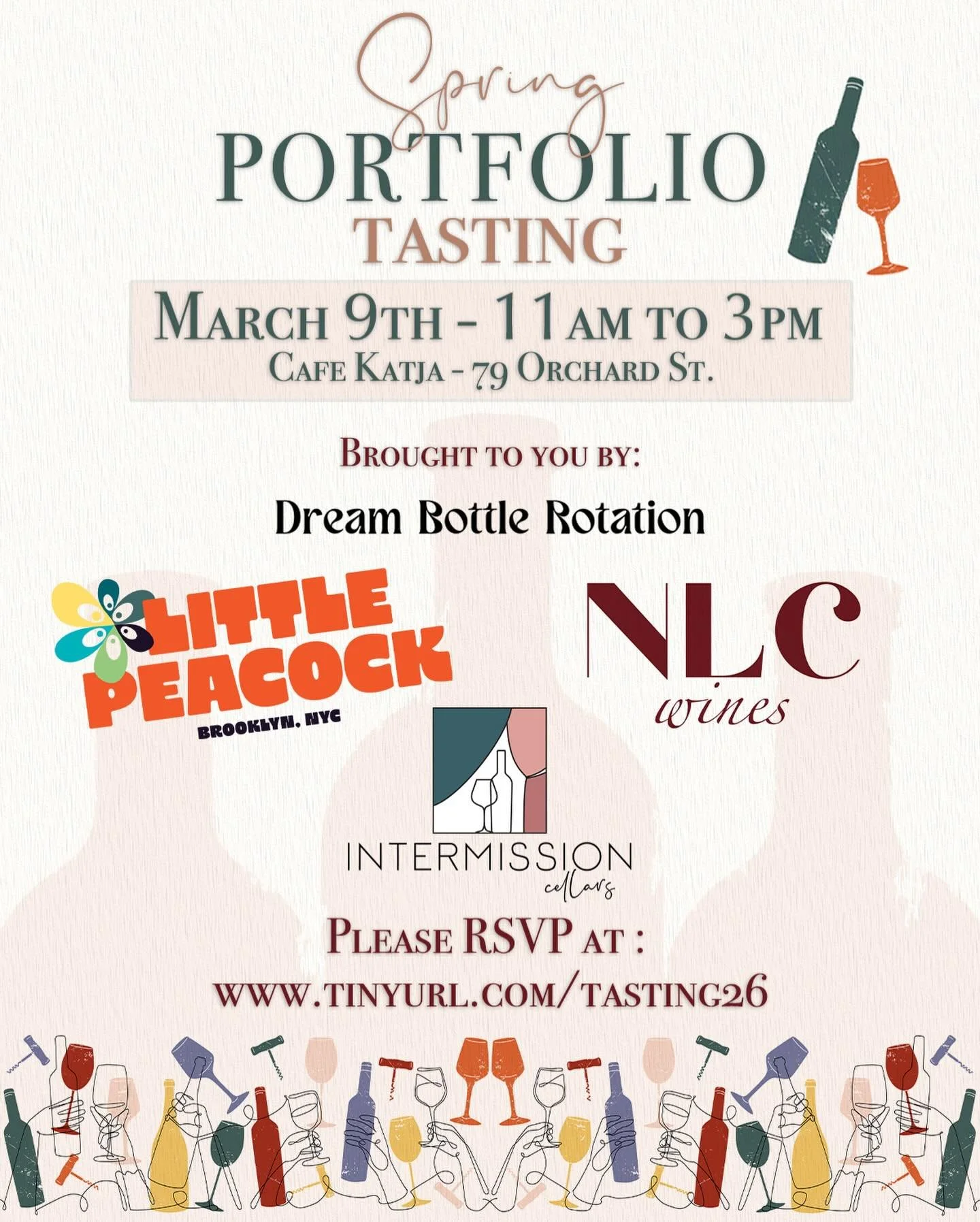 🌼 Our Spring Portfolio tasting looks like this ⬆️ 🌼

RSVP (link in bio) for access to some pretty fab wines on March 9, 2026 @cafekatja . Trade only.

NLC will be joined by your friendly @littlepeacockimports @intermissioncellars @dream_bottle_rota