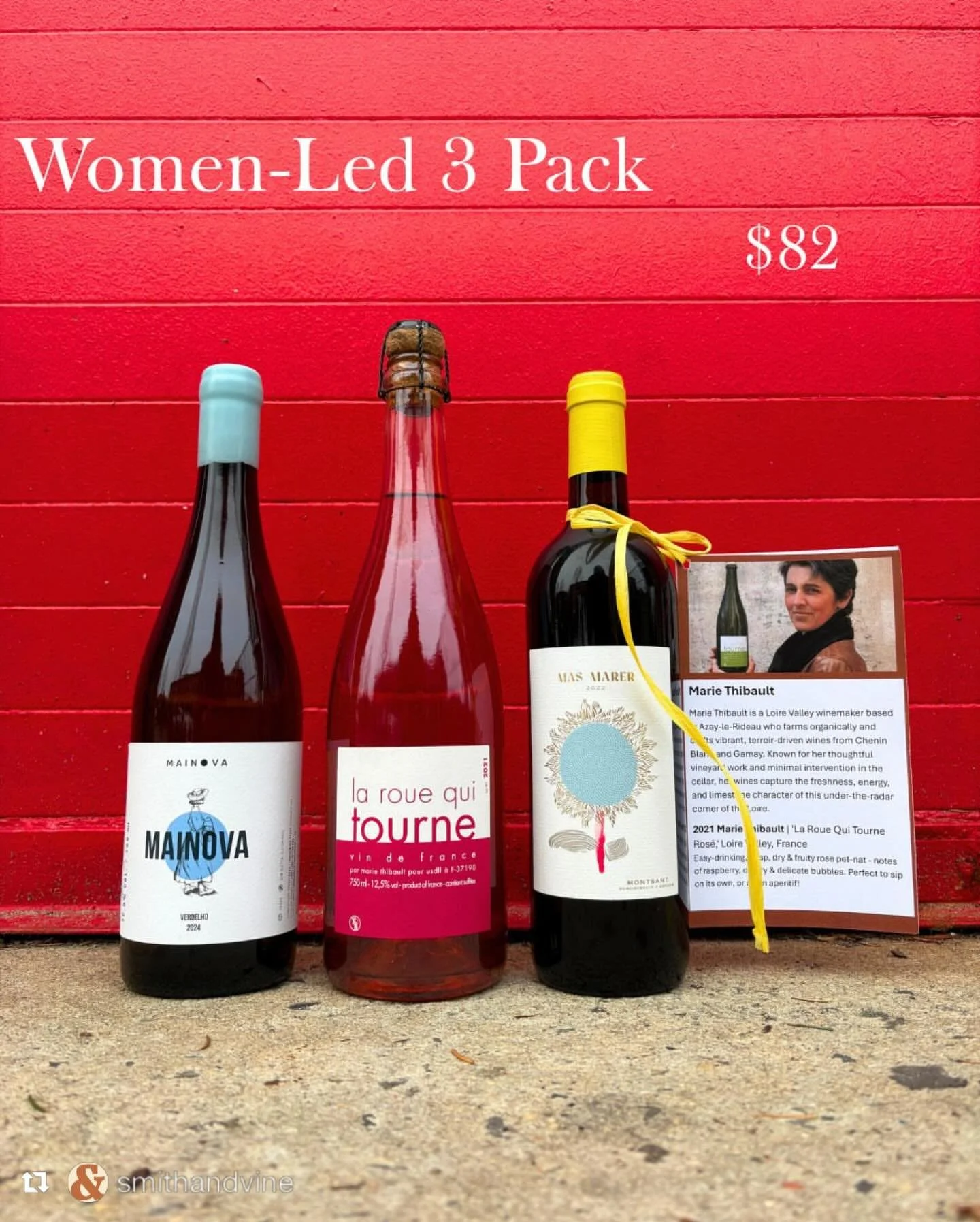 @mainovaalentejo 🩷 Repost from @smithandvine
&bull;
March is women&rsquo;s history month! At Smith &amp; Vine, we are proud to offer a wide selection of wines and spirits from women-owned businesses. We put together this three-pack to highlight some