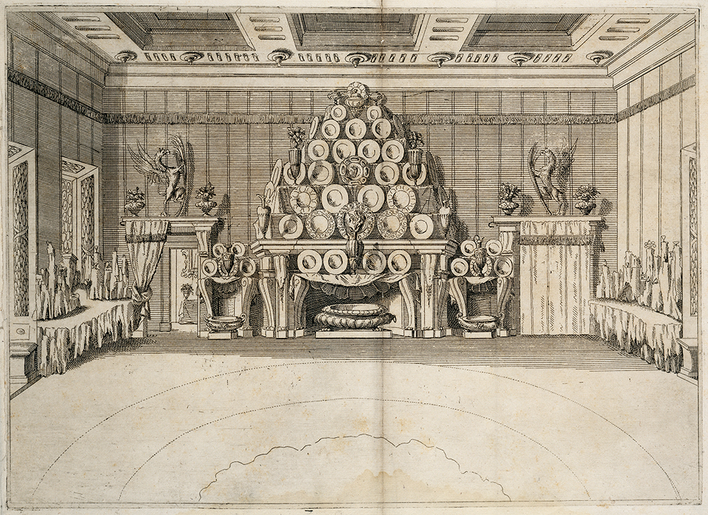 Credenza of silverware in the Palazzo Vizzani in Bologna, 1693