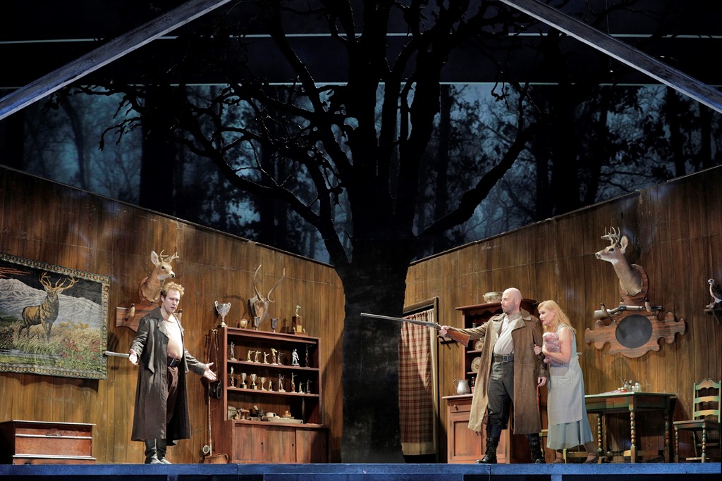 Brandon Jovanovich as Siegmund, Raymond Aceto as Hunding and Karita Mattila as Sieglinde