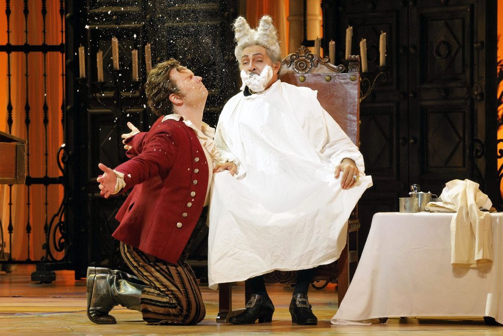    Joshua Hopkins as Figaro and Paolo Bordogna as Dr. Bartolo   