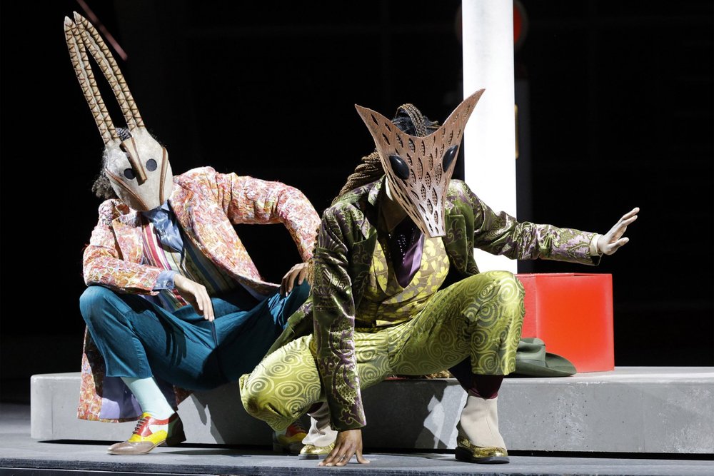  Cheyanne Williams (Hare) and Kiara Benn (Fox) in LA Opera's 2024 production of "Highway 1, USA"    