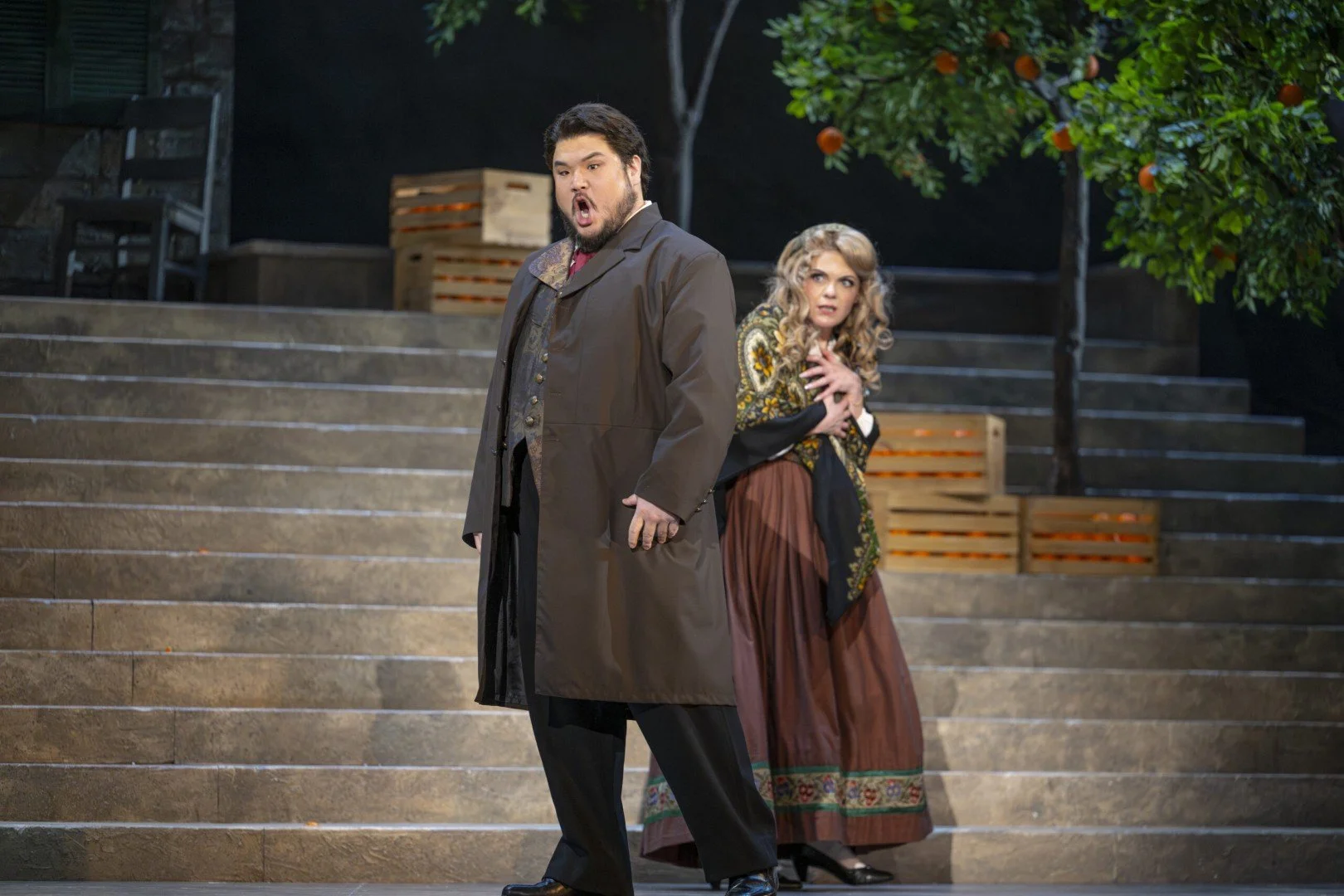  Alfio (Kidon Choi), Santuzza (Maria Natale) in  Cavalleria Rusticana , San Jose Opera  