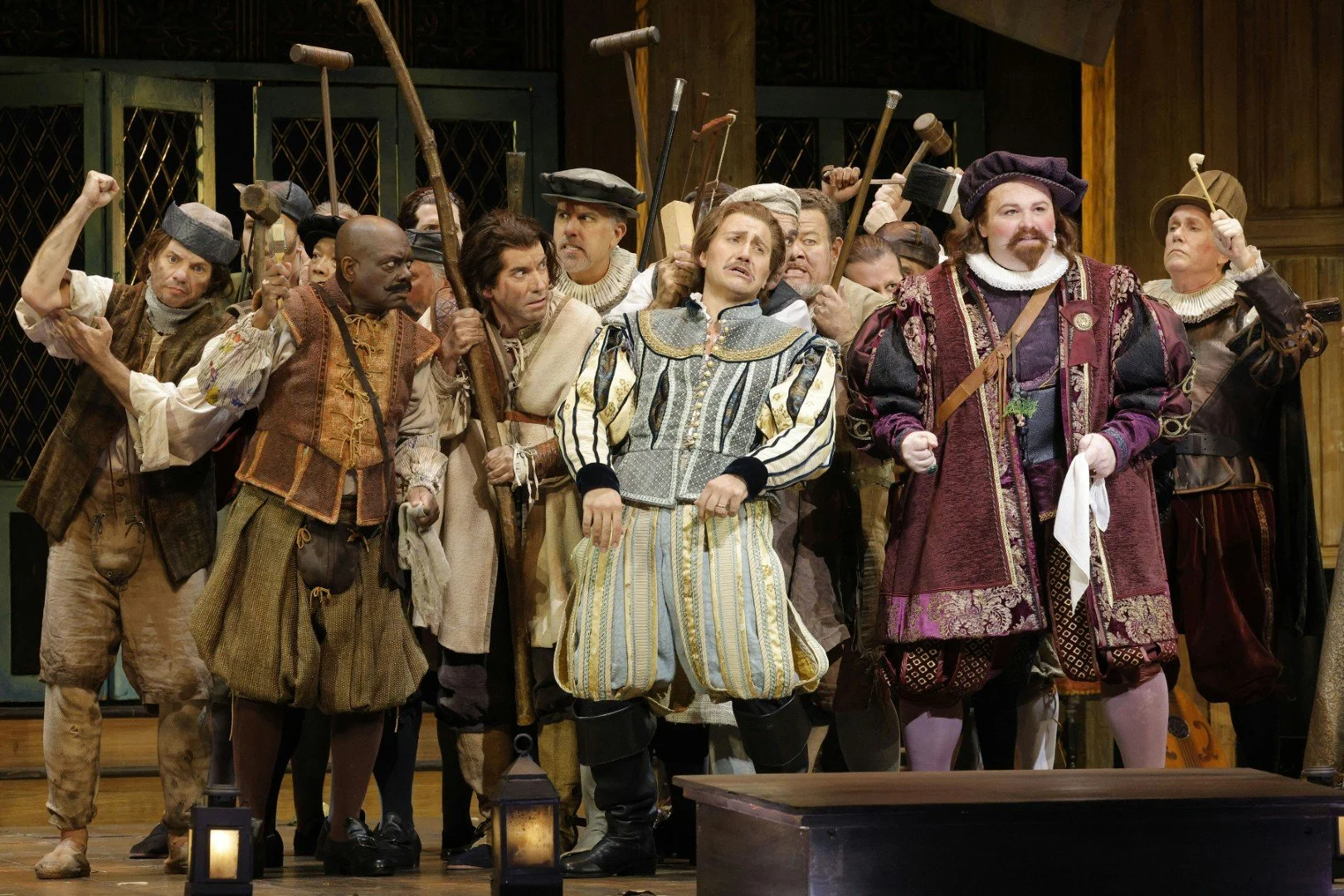  Ernesto Petti (center) as Ford and Nathan Bowles (with handkerchief) as Dr. Caius 