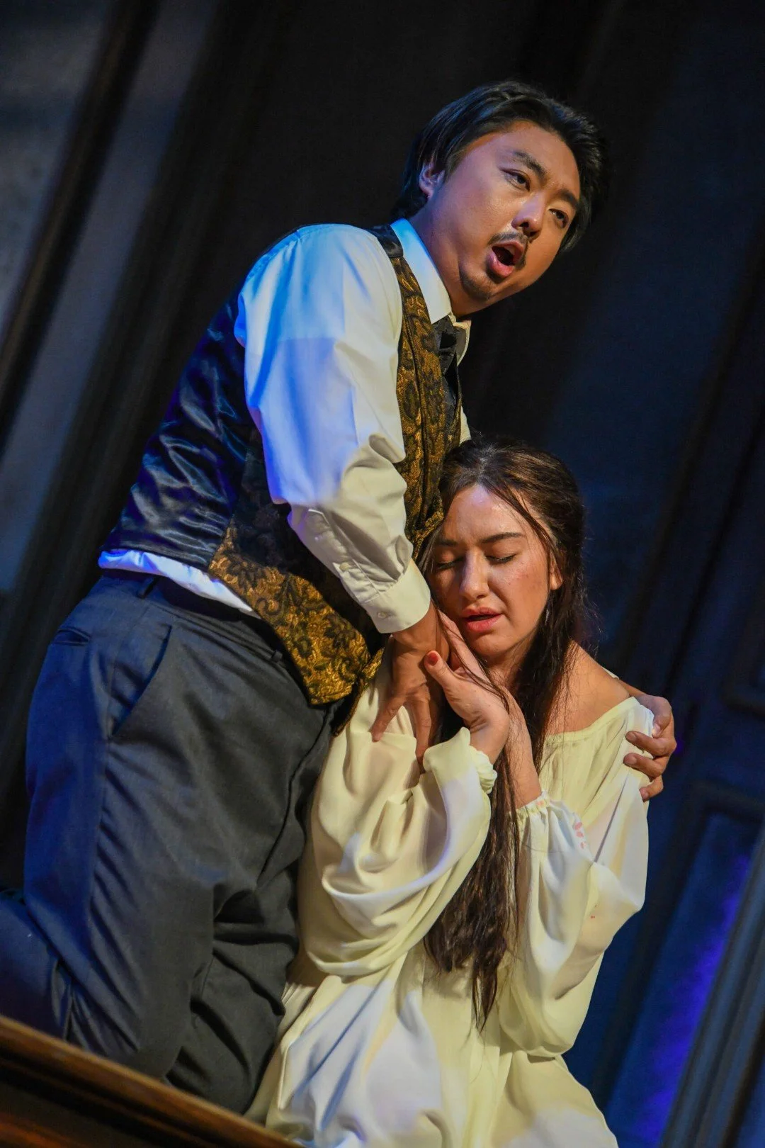   Alfredo (WooYoung Yoon) and Violetta (Mikayla Sager) in Opera San José's 2026 production of "La Traviata”  