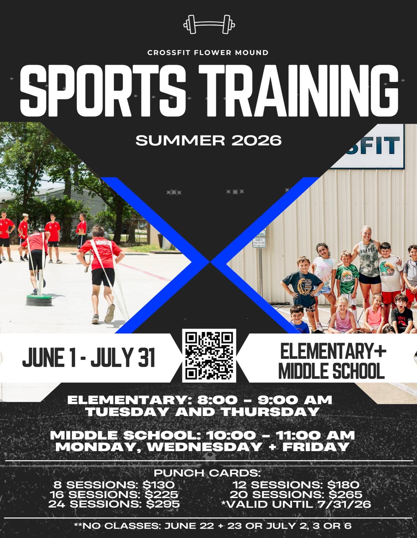 It&rsquo;s finally warming up here in TX. Time to think summer and getting those kiddos in shape and busy! ☀️

We will offer two programs June 1 through July 31: 
📣Elementary from 8:00 - 9:00 am on Tuesday and Thursday 
📣Middle School on Monday, We