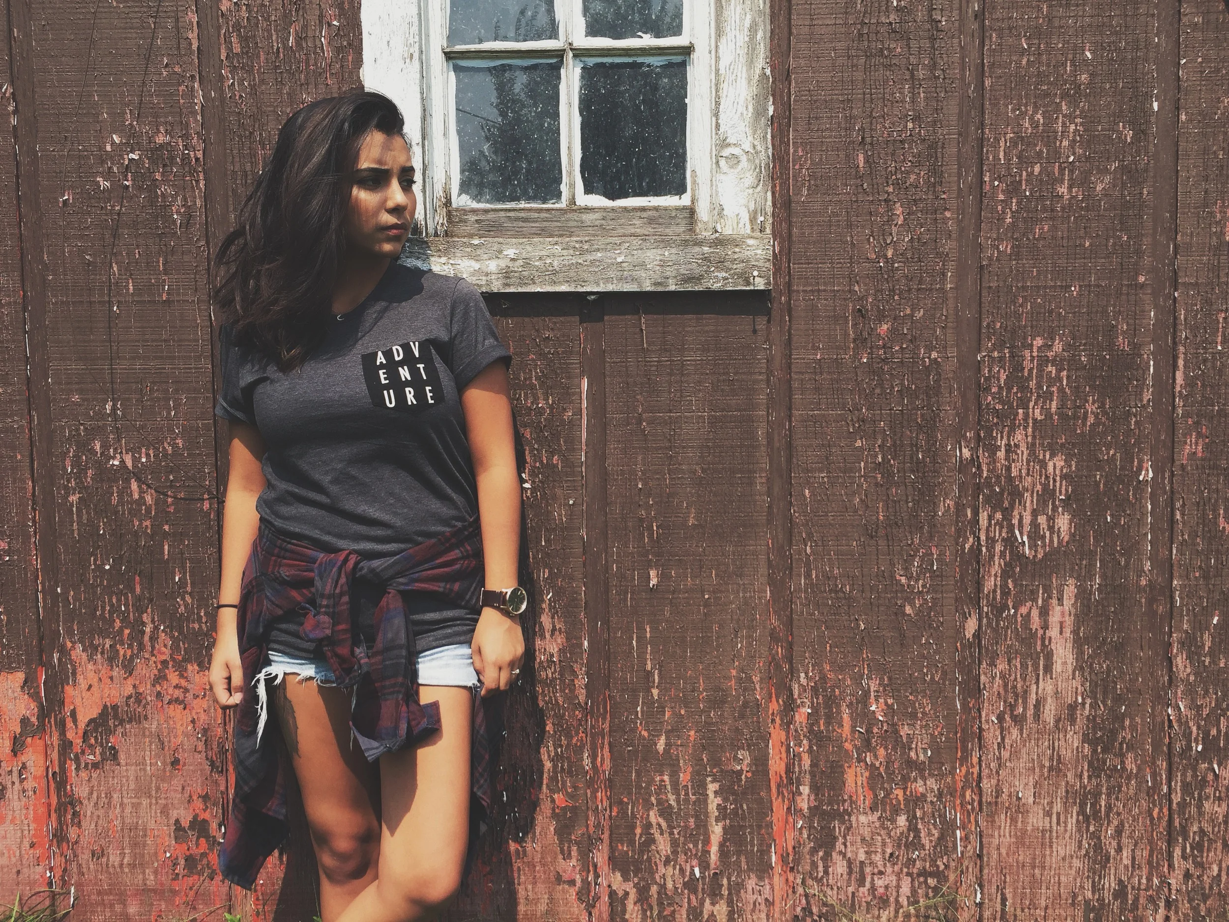 Shirt: Traveler Pocket Tee in Black/Grey Flannel: Volcom Shorts: American Eagle Watch: Nixon