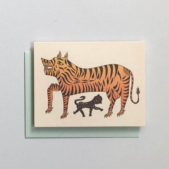TIGER MOM GREETING CARD