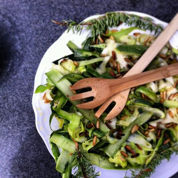 Courgettes Carpaccio with Citrus Olive Oil