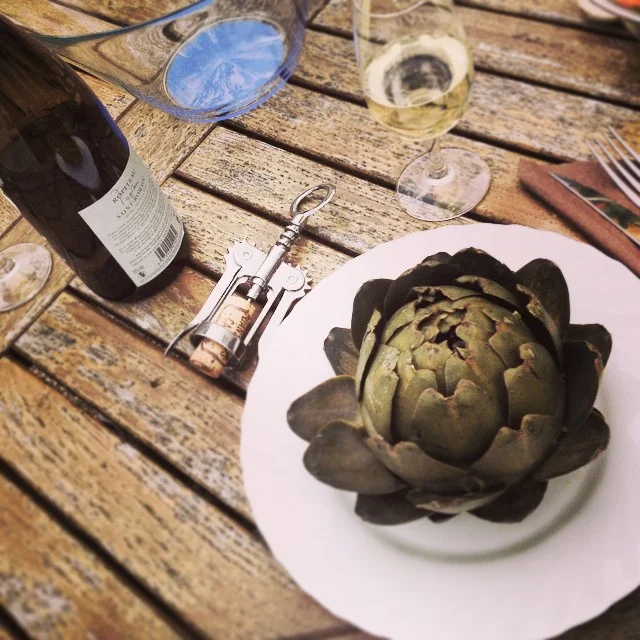 Boiled Artichokes and Dijon Mustard Vinaigrette