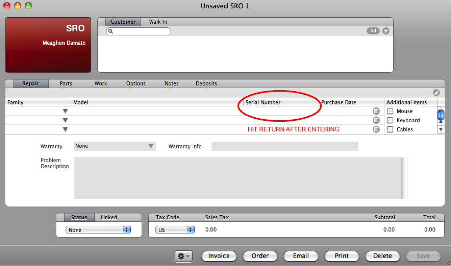 Once the serial number is entered, hit the return key on the keyboard.