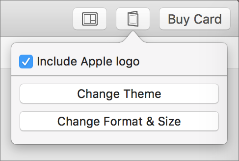 It’s easy to change your choices while working on the card by clicking the button next to Buy Card.