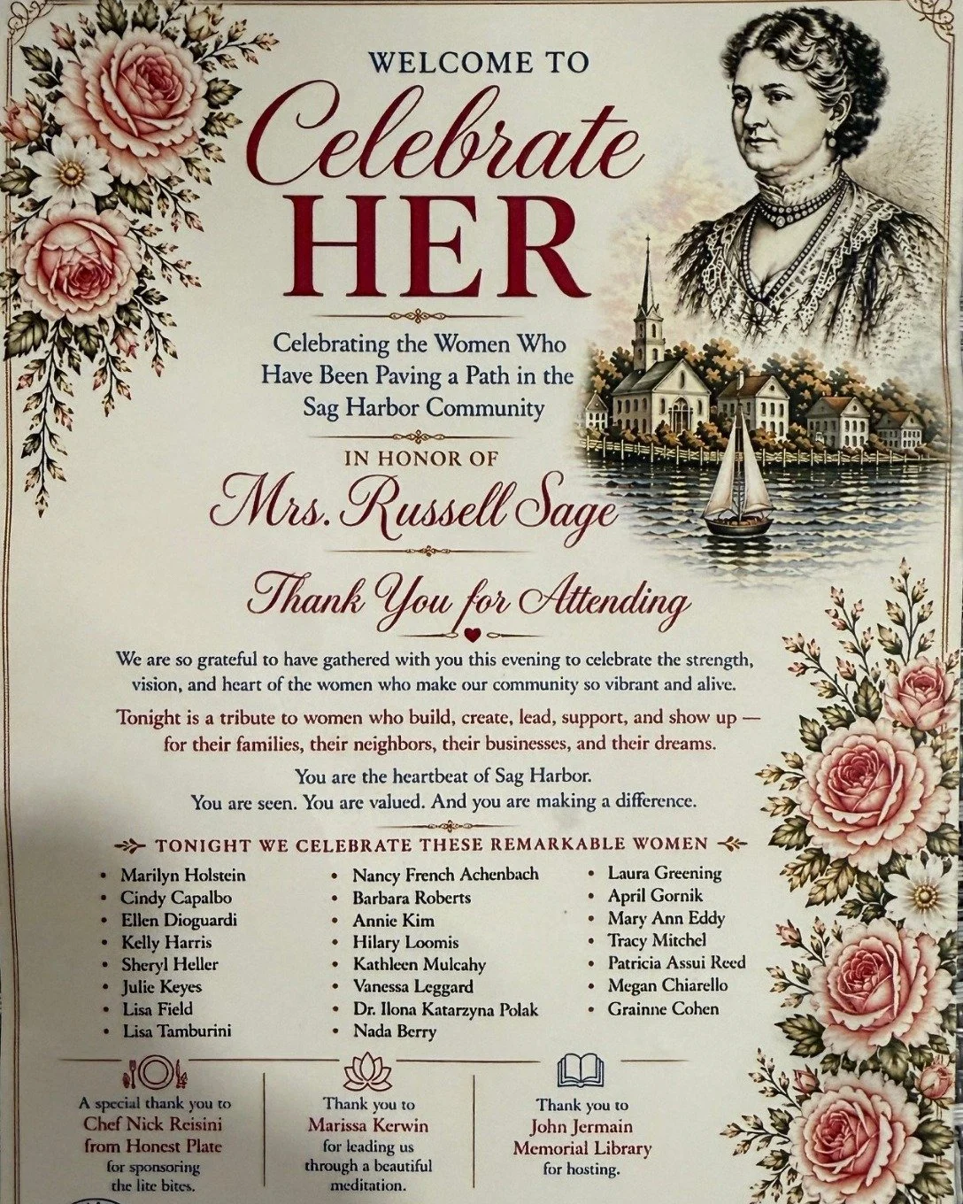 🤍 A heartfelt thank you to the Sag Harbor Chamber of Commerce for recognizing Sheryl at such a special evening. We&rsquo;re so proud to see her celebrated alongside so many inspiring women who make this community what it is.

Grateful to have been p