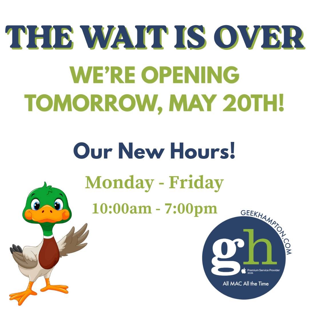 Tomorrow&rsquo;s the day 💚 GeekHampton officially opens in Hampton Bays on May 20th at 10AM!

We&rsquo;re so excited to welcome everyone into our new space at 30 East Montauk Highway. Same trusted team, same personalized service, and a fresh new hom