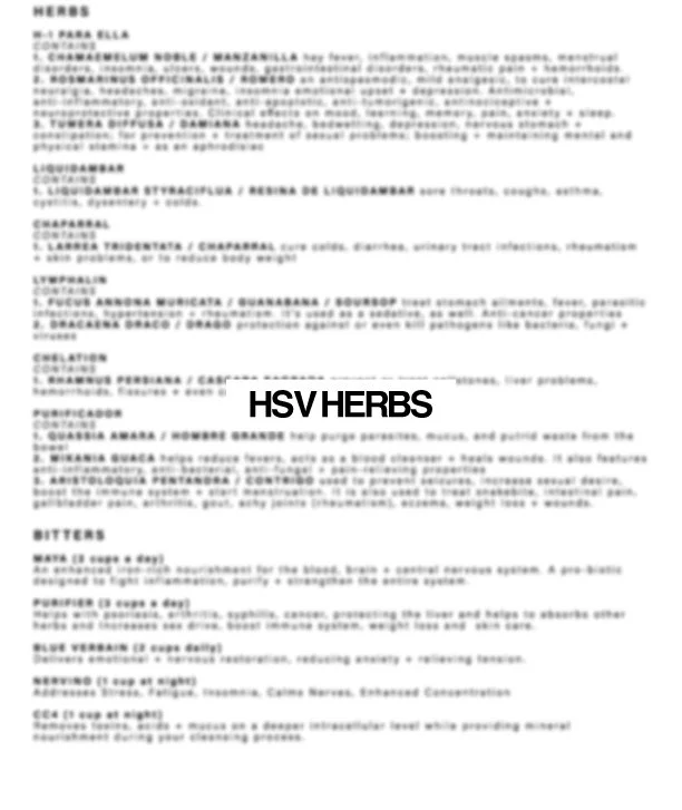 HSV Herb List