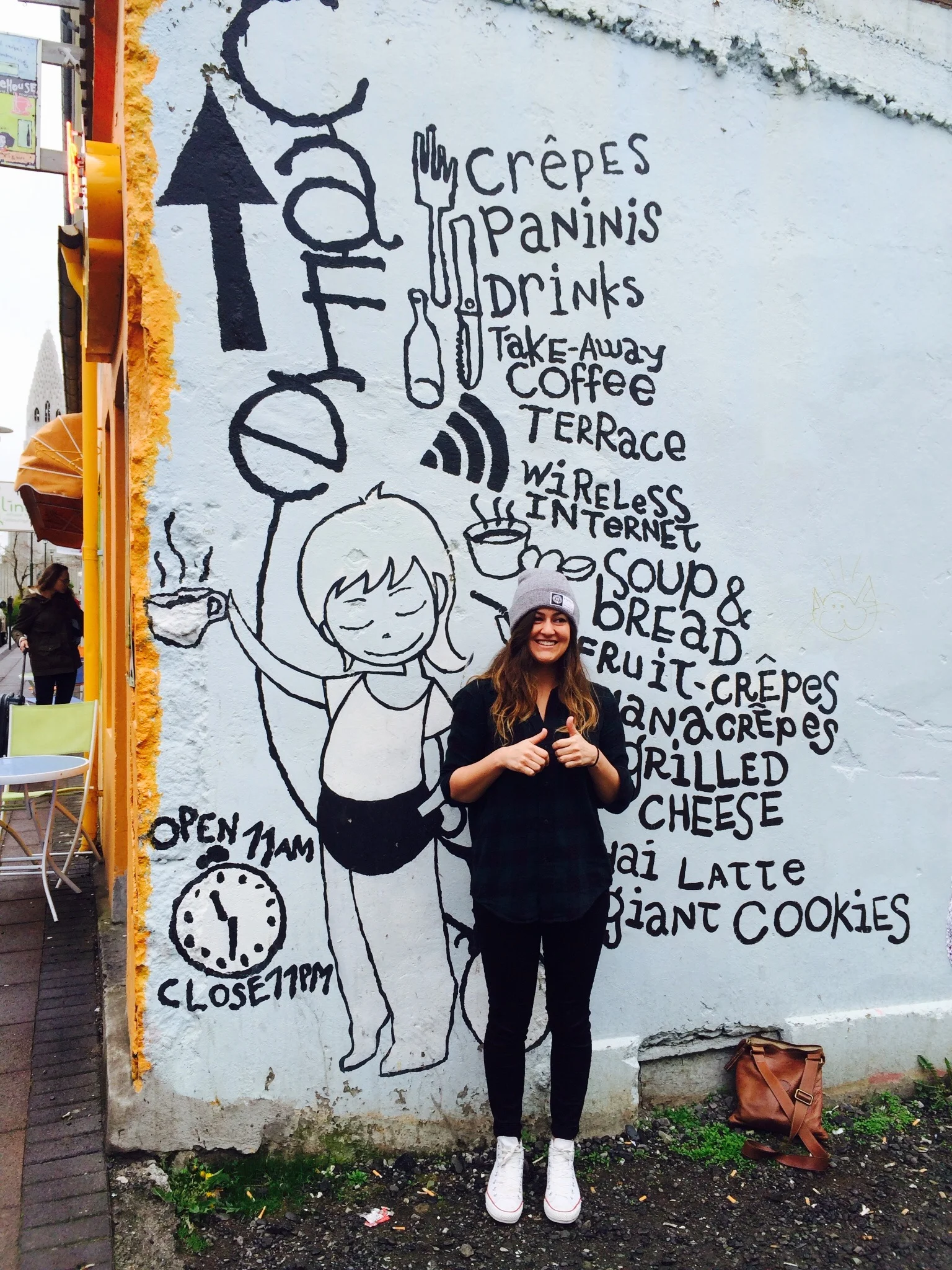 Mural outside Café Babalú catches the laid back village perk aroma of this quaint coffee house. 