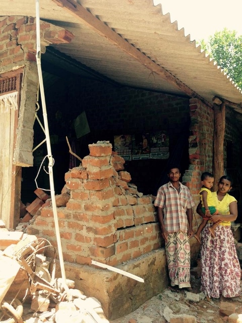 Twice in one week, an elephant visited this home at night while the family were sleeping inside - breaking down the entire wall to try and access rice harvest stored inside