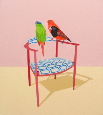 Three Squared (2009) Acrylic on canvas 46 x 41 cm