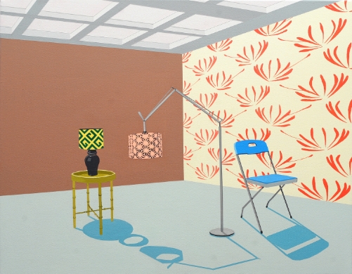 The Line Up (2010) Acrylic on canvas 56 x 71 cm