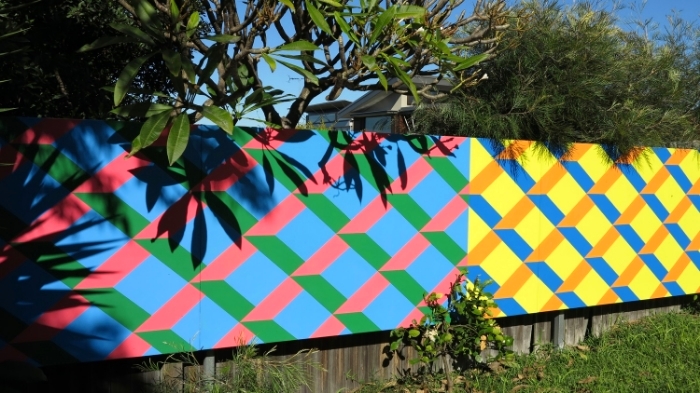 Boundry Street House / Painted support mounted to fence / 1.2.m x 7.2 m