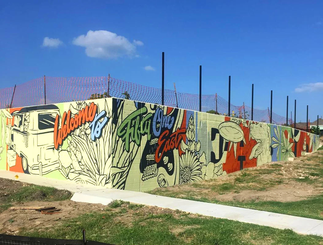 Mural in progress with @showgoatmuralworks in Austin, TX