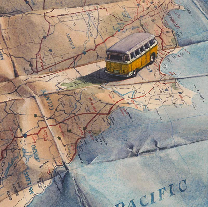 Hit the Road,  6" x 6"