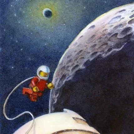 A Walk on the Moon  (6" x 6") $1,100
