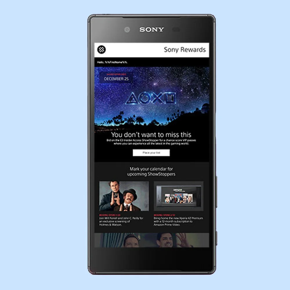 Sony Rewards Email Lifecycle